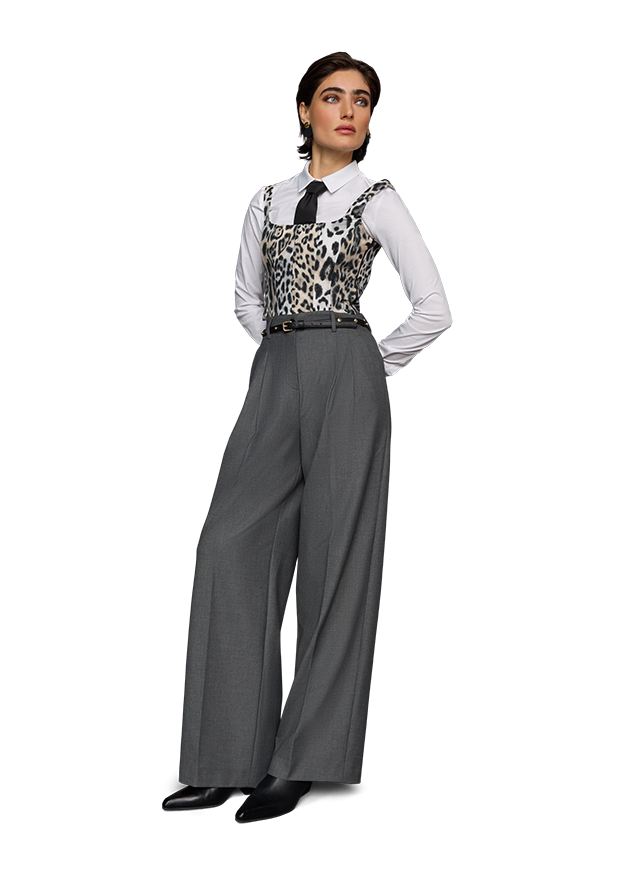 Bundfaltenhose Middle Grey