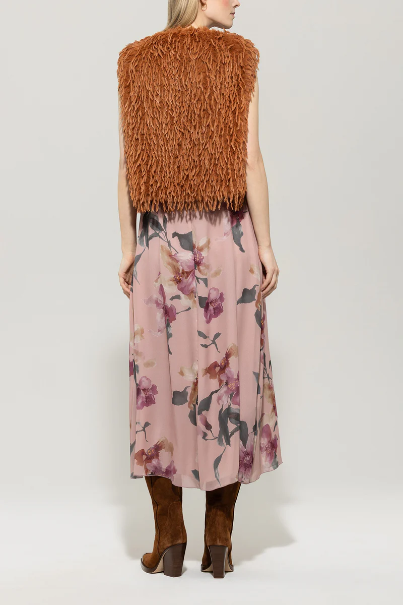 Weste in Feder-Optik Cinnamon