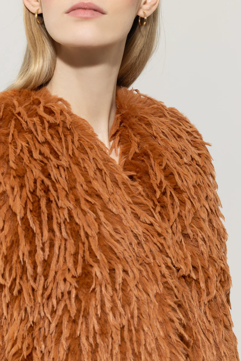 Weste in Feder-Optik Cinnamon