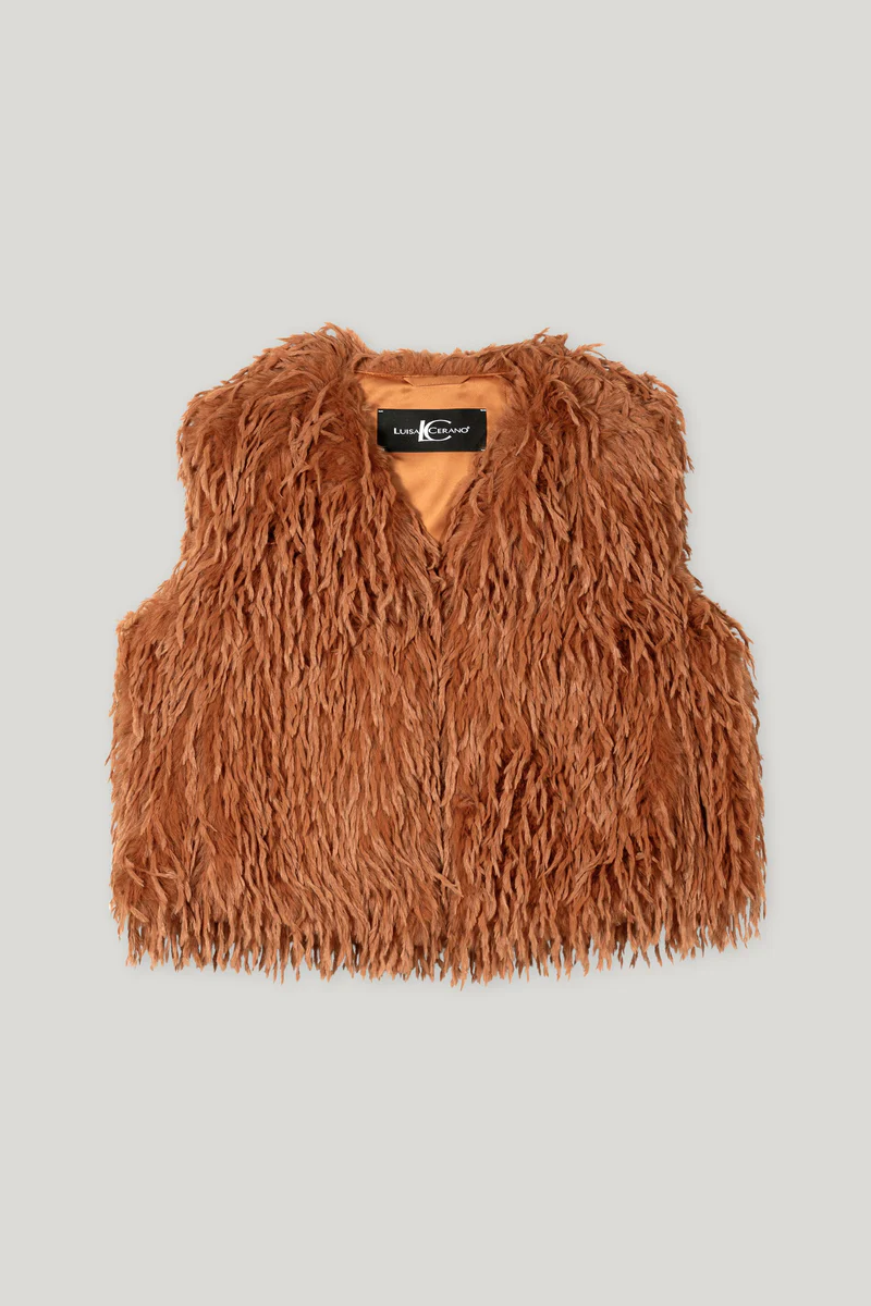 Weste in Feder-Optik Cinnamon