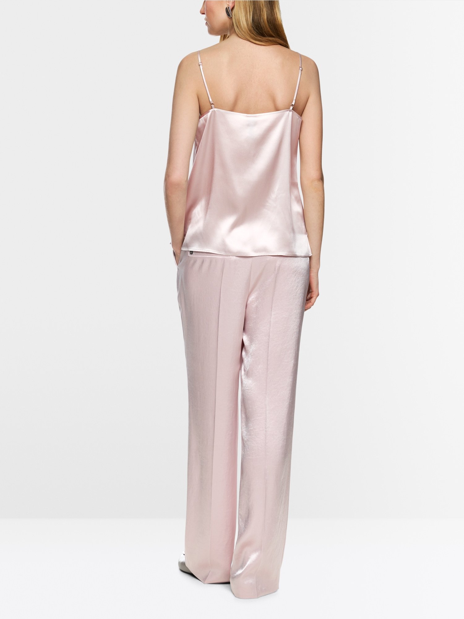 Seiden-Top mit Spitze Taupe