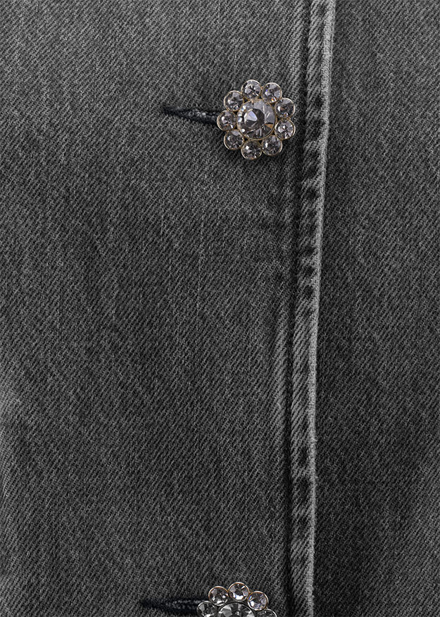 Cropped Jacke aus Denim Middle Grey