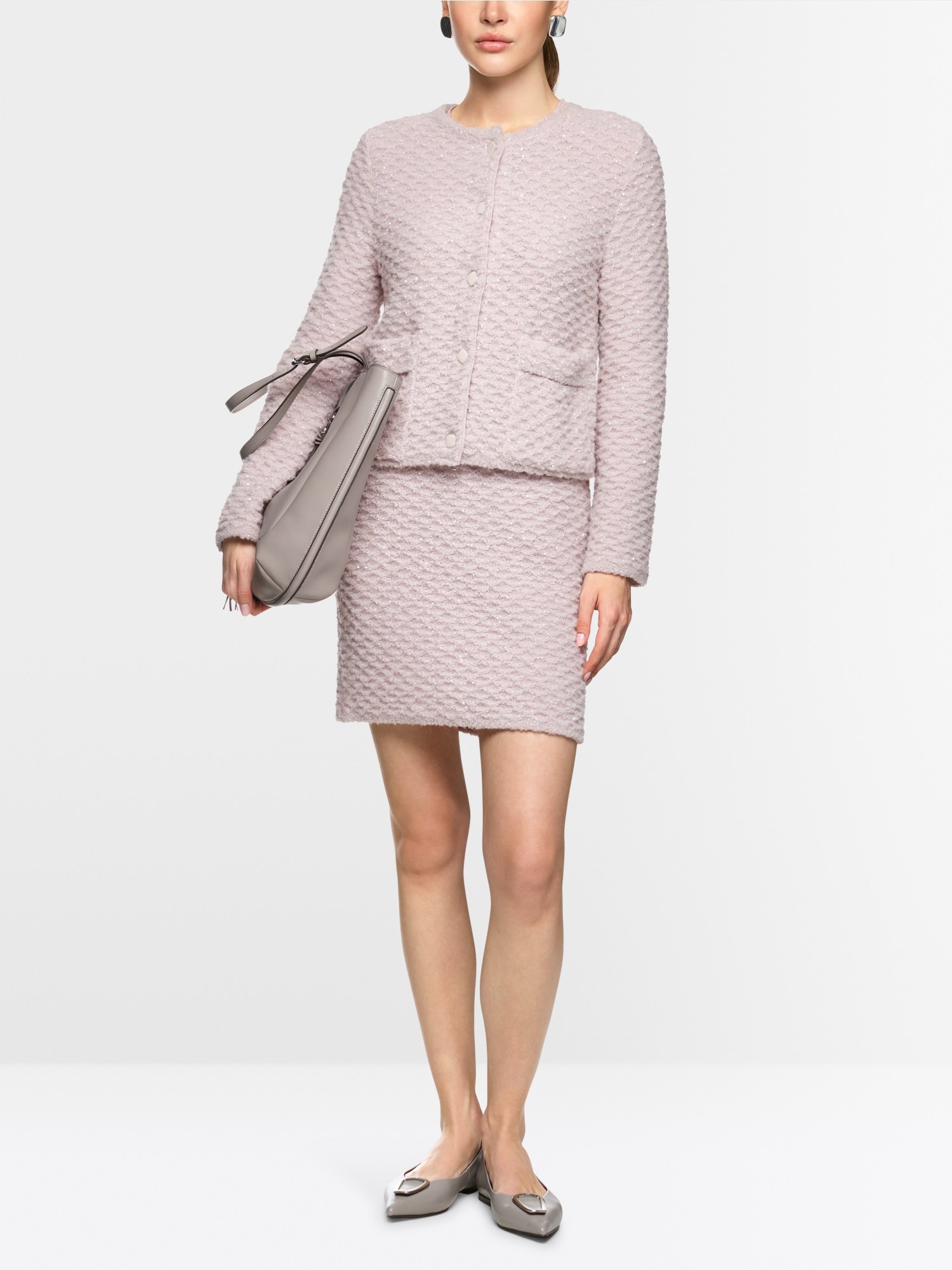 Eleganter Cardigan Knitted in Germany Light Desert Taupe