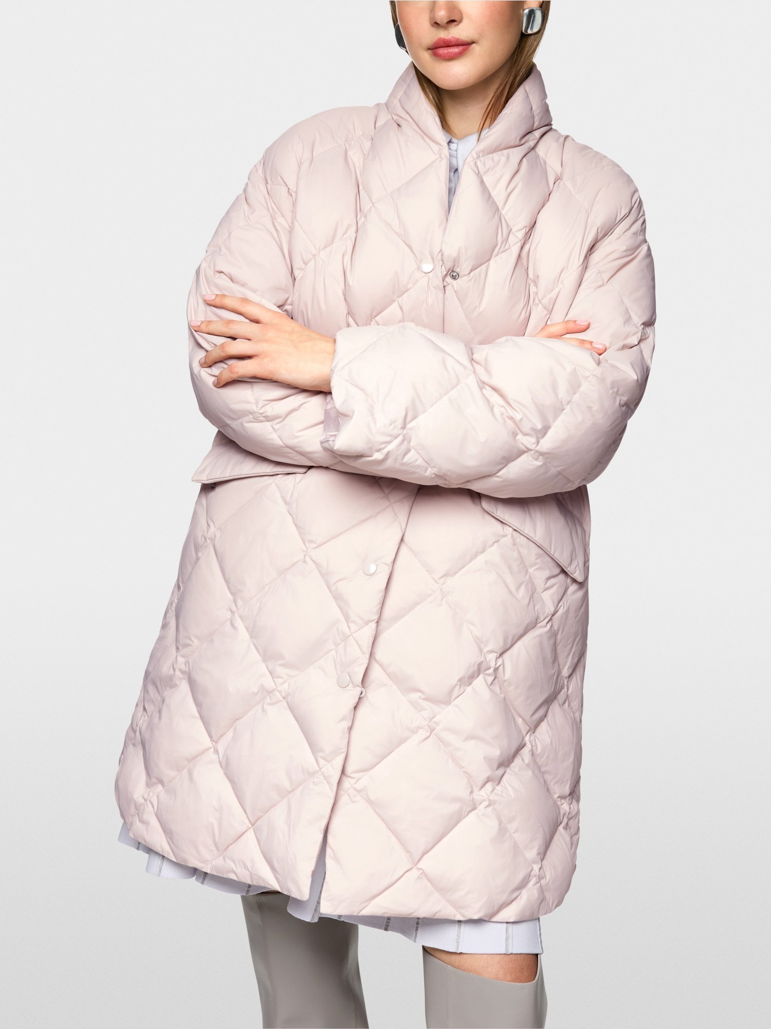 Daunen-Steppmantel mit Wendemöglichkeit Desert Taupe