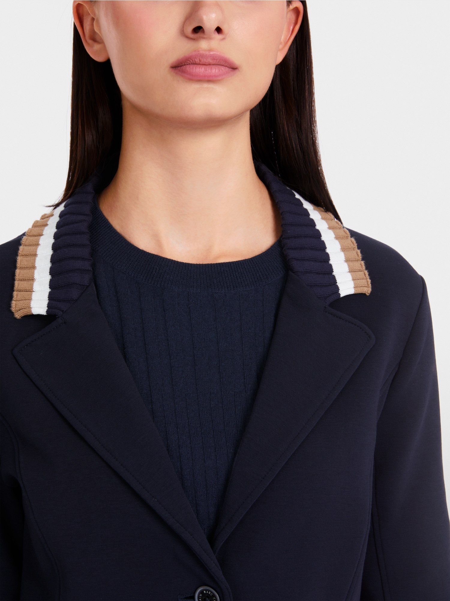 Körpernaher Jerseyblazer Navy